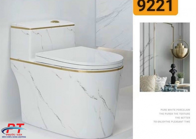 Bồn cầu xả lệch vân đá