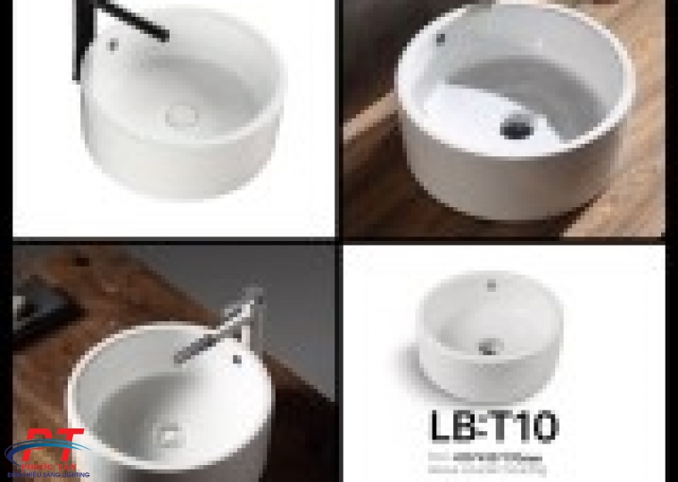 Lavabo sứ tròn trơn T10